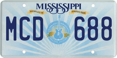 MS license plate MCD688