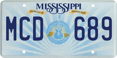 MS license plate MCD689