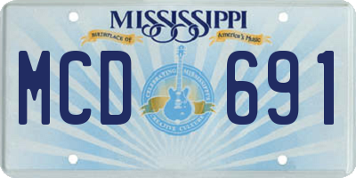 MS license plate MCD691