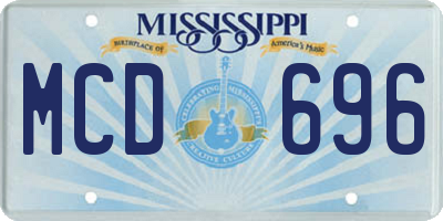 MS license plate MCD696