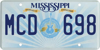 MS license plate MCD698
