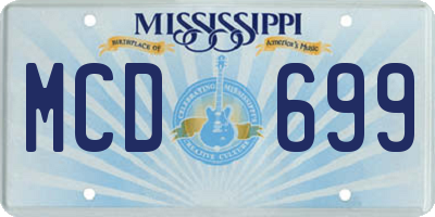MS license plate MCD699