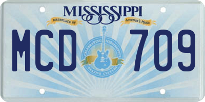 MS license plate MCD709