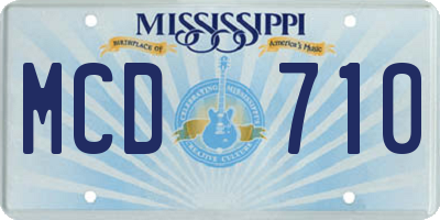 MS license plate MCD710