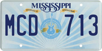 MS license plate MCD713