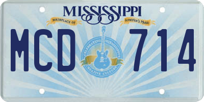 MS license plate MCD714
