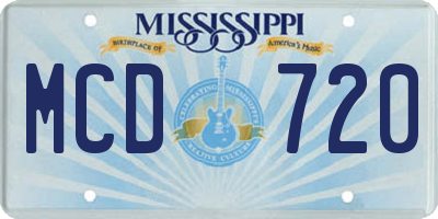MS license plate MCD720