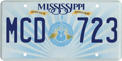 MS license plate MCD723