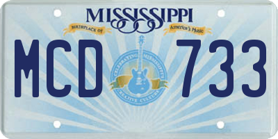 MS license plate MCD733