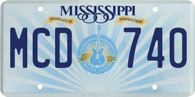 MS license plate MCD740