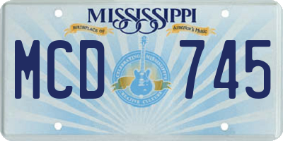 MS license plate MCD745