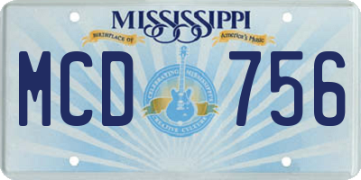 MS license plate MCD756