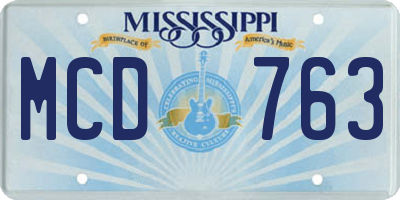 MS license plate MCD763