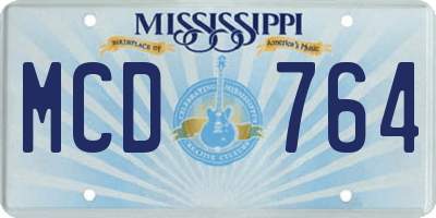 MS license plate MCD764