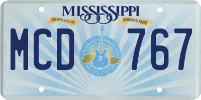 MS license plate MCD767