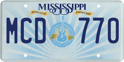 MS license plate MCD770