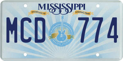MS license plate MCD774