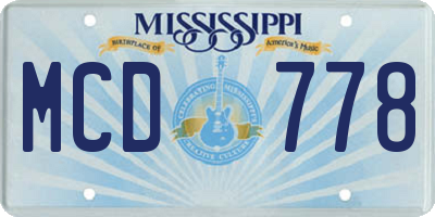 MS license plate MCD778