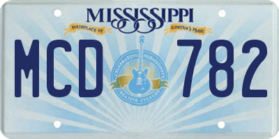 MS license plate MCD782