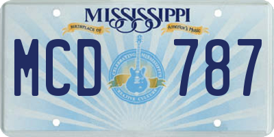 MS license plate MCD787