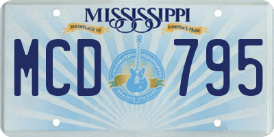 MS license plate MCD795