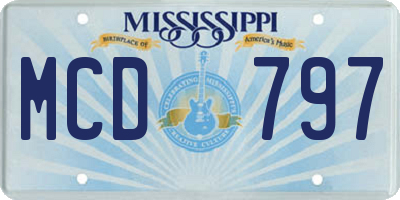 MS license plate MCD797
