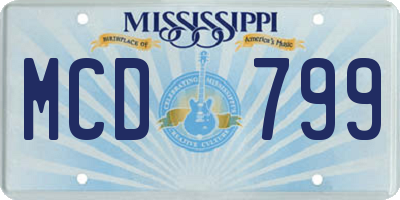 MS license plate MCD799