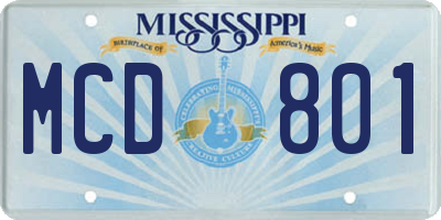 MS license plate MCD801