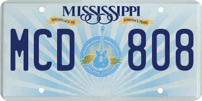 MS license plate MCD808