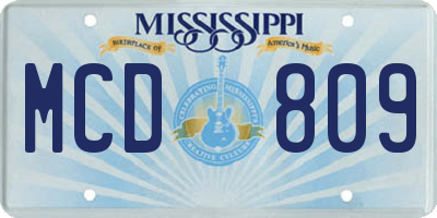 MS license plate MCD809
