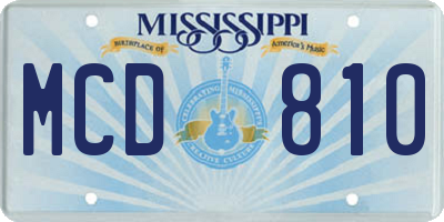 MS license plate MCD810