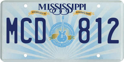 MS license plate MCD812