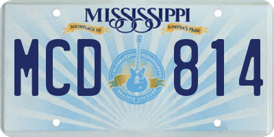 MS license plate MCD814