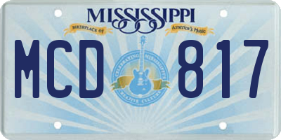 MS license plate MCD817
