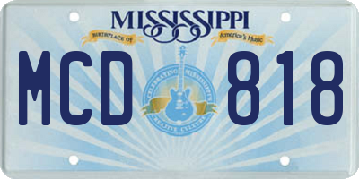 MS license plate MCD818