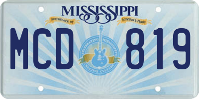 MS license plate MCD819