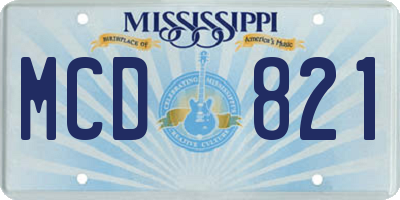 MS license plate MCD821