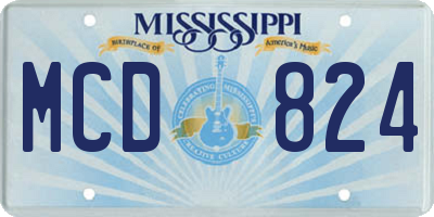 MS license plate MCD824