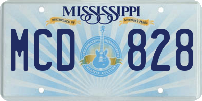 MS license plate MCD828