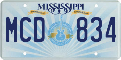 MS license plate MCD834
