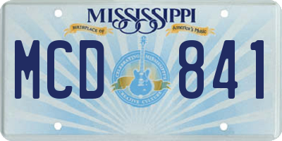 MS license plate MCD841