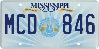 MS license plate MCD846