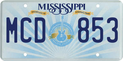 MS license plate MCD853