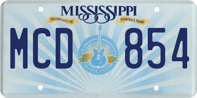 MS license plate MCD854