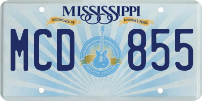 MS license plate MCD855