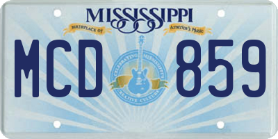 MS license plate MCD859