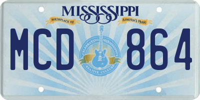 MS license plate MCD864