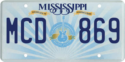 MS license plate MCD869