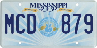 MS license plate MCD879