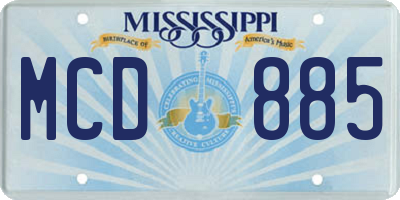 MS license plate MCD885